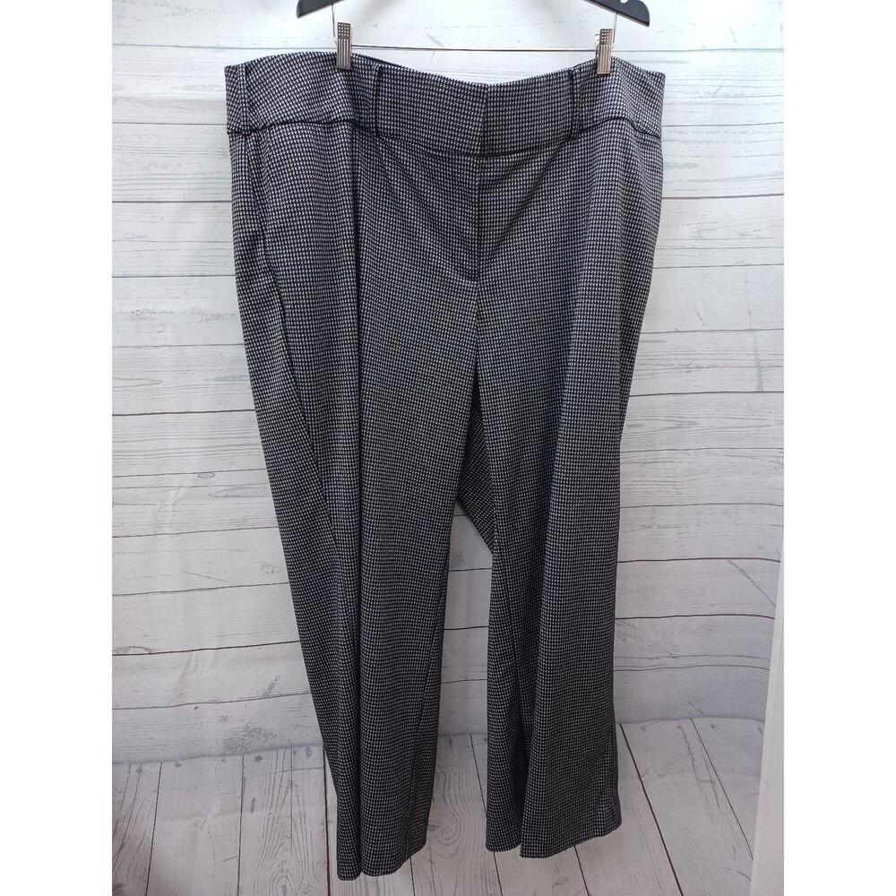 Catherines Womens Pants Plus Sz 28 Black White Metallic Straigh Legs Ghingan